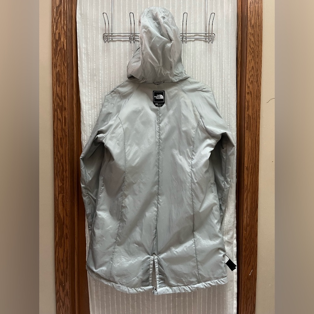 The North Face Women's HyVent Silver Long Rain Jacket Hooded Parka - Picture 4 of 12